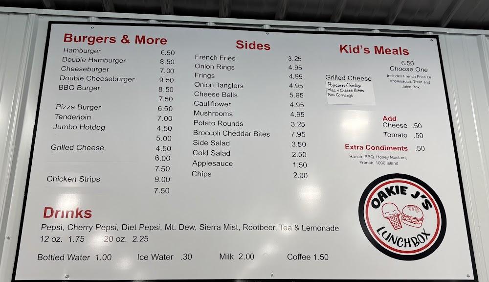 Oakie J's Lunchbox Menu image 1